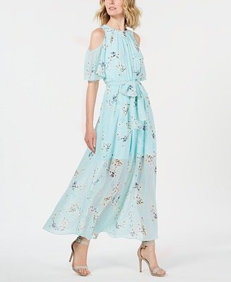 Floral-Print Cold-Shoulder Maxi Dress & Reviews - Dresses - Women - Macy's