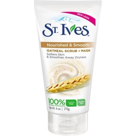 St. Ives Smooth & Nourished Scrub & Mask, Oatmeal 6 oz (Pack of 4)