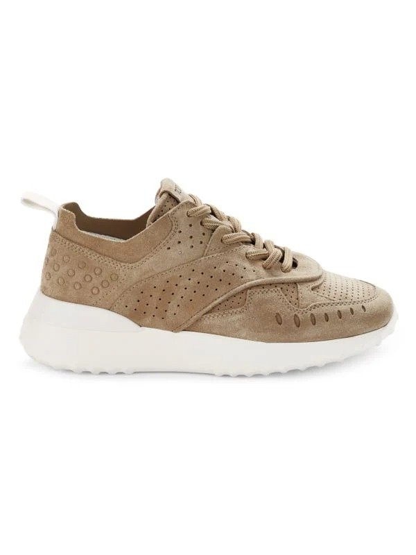 Perforated Suede Chunky Sneakers