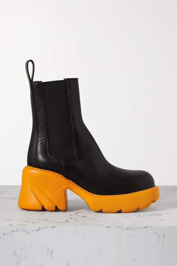 Leather platform Chelsea boots