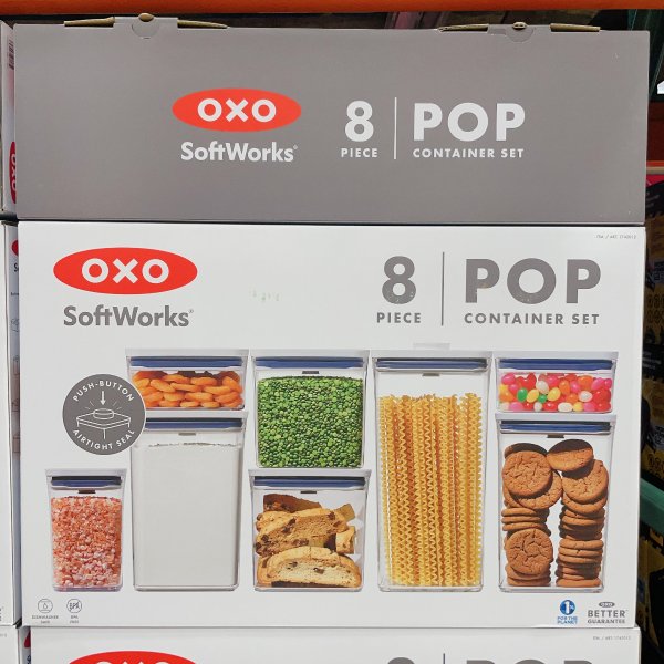 OXO SoftWorks 9-Piece POP Food Storage Push Button, Air Tight Seal  Container Set