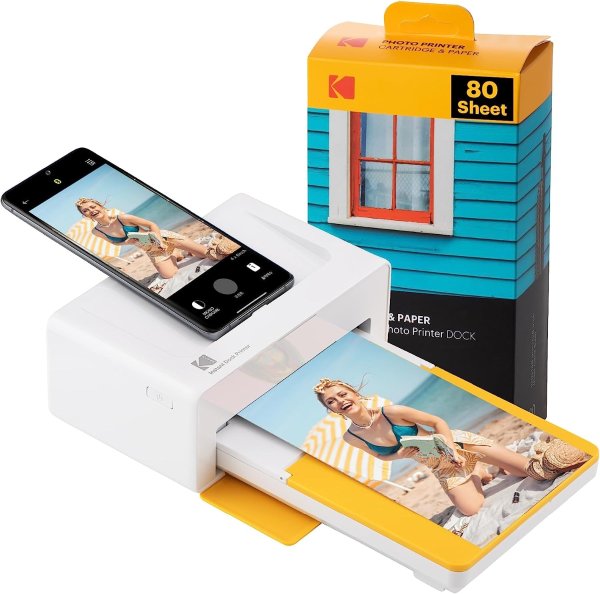 Dock Plus 4PASS Instant Photo Printer (4x6 inches) + 90 Sheets Bundle