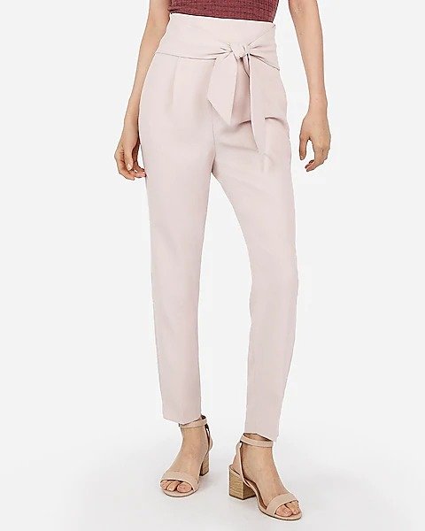 Super High Waisted Paperbag Ankle Pant