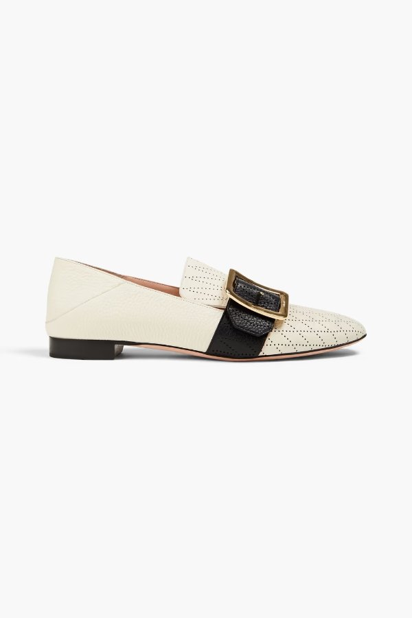 Janelle perforated leather loafers