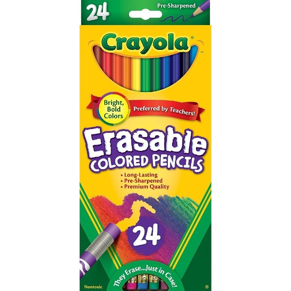 Crayola Erasable Colored Pencils, 24/Box