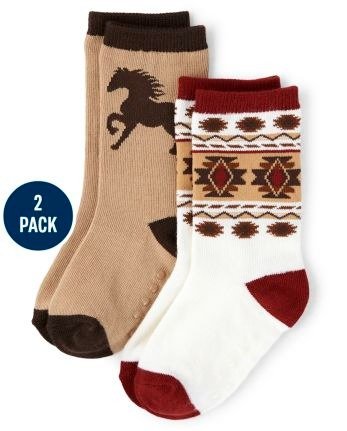 Boys Horse And Striped Crew Socks 2-Pack - Western Skies | Gymboree