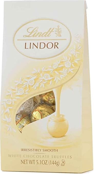 LINDOR White Chocolate Truffles, White Chocolate Candy with Smooth, Melting Truffle Center, 5.1 oz. Bag (6 Pack)