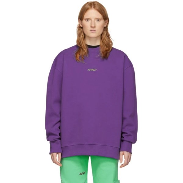 - Purple Oversized Logo Sweatshirt