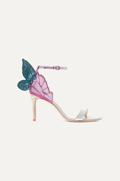 Chiara mirrored and glittered leather sandals