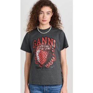 GanniBasic Jersey Strawberry Relaxed T-Shirt