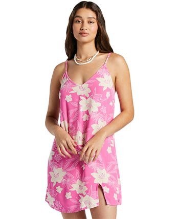 Juniors' Daytrip Tropical-Print Mini Sleeveless Dress