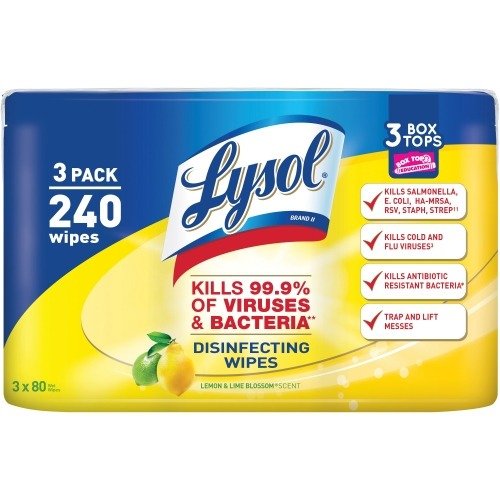 Lemon/Lime Disinfecting Wipes, Wipe - Lemon, Lime Blossom Scent