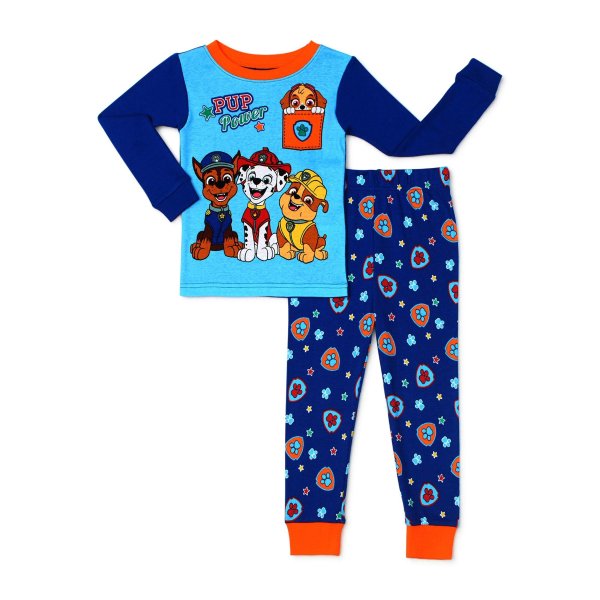 Toddler Boys Snug Fit Cotton Long Sleeve Pajamas in Blue, 2pc Set (2T-5T)