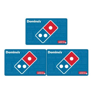 Domino's 3x($25+$5) 价值$90电子礼卡 吃多款口味美味披萨