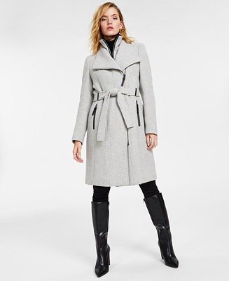 Women's Belted Wrap Coat, Created for Macy's