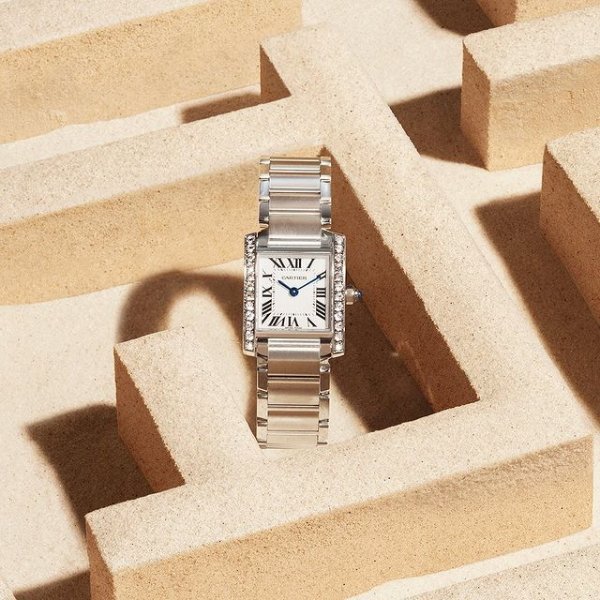 Tank Francaise 18kt White Gold Diamond Ladies Watch WE1002S3