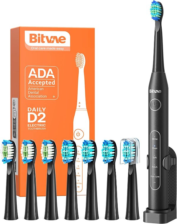 Bitvae Ultrasonic Electric Toothbrushes with 8 heads