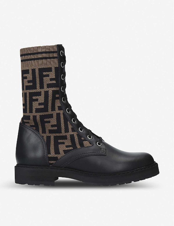 Rockoko leather combat boots