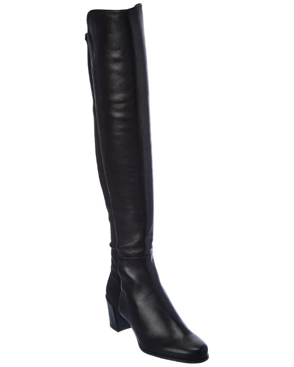 Block Leather Knee-High Boot