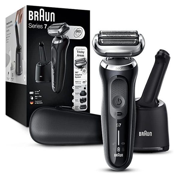Electric Razor for Men, Series 7 7085cc 360 Flex Head Electric Shaver with Beard Trimmer, Rechargeable, Wet & Dry, 4in1 SmartCare Center and Travel Case