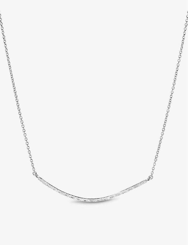 Riva Wave 18ct recycled sterling silver and 0.05ct diamond necklace