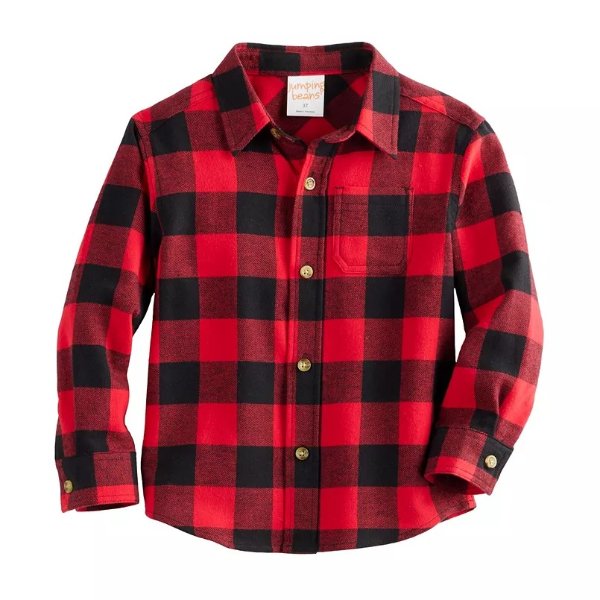 Baby & Toddler Boy Jumping Beans® Long Sleeve Button-Down Flannel Shirt