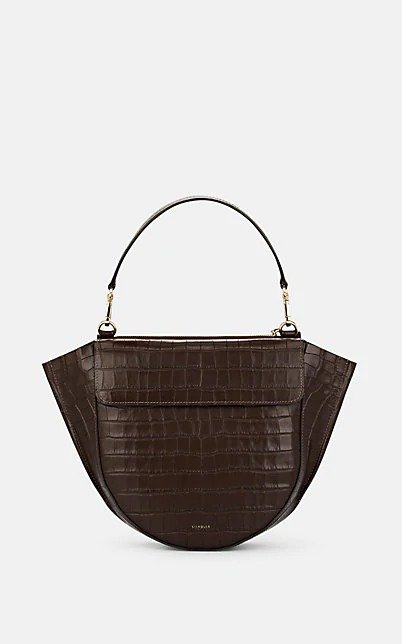 Hortensia Medium Crocodile-Stamped Leather Shoulder Bag