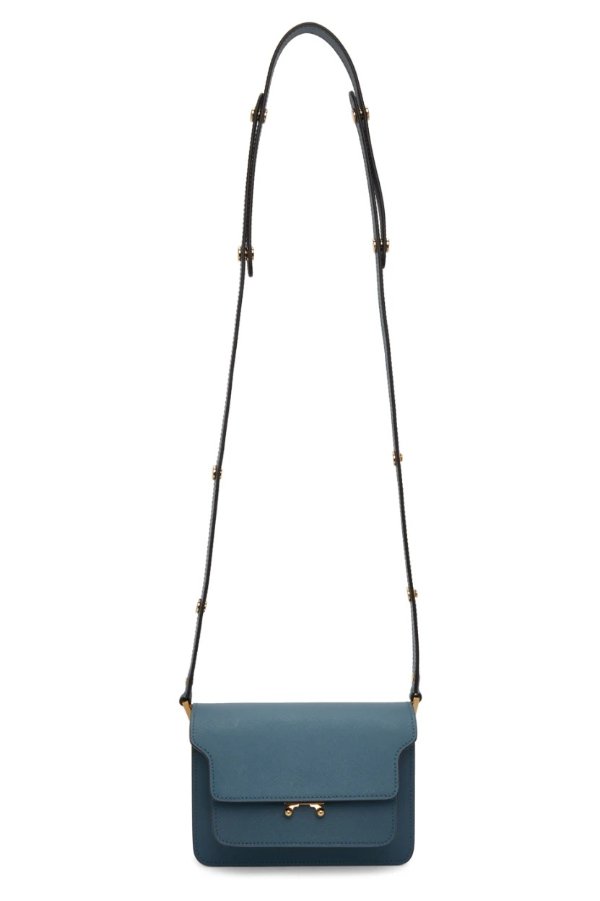 Blue Saffiano Mini Trunk Bag