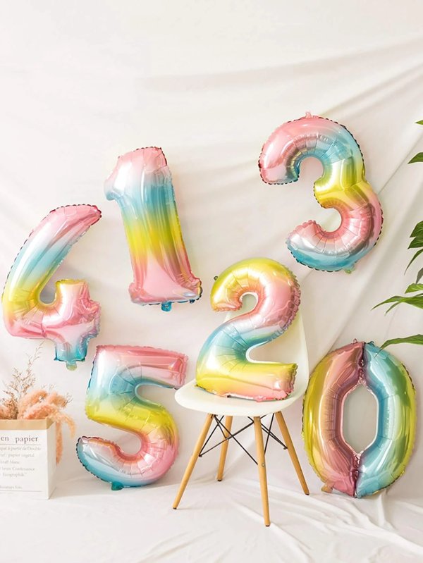 1pc Ombre Number Shaped Balloon
