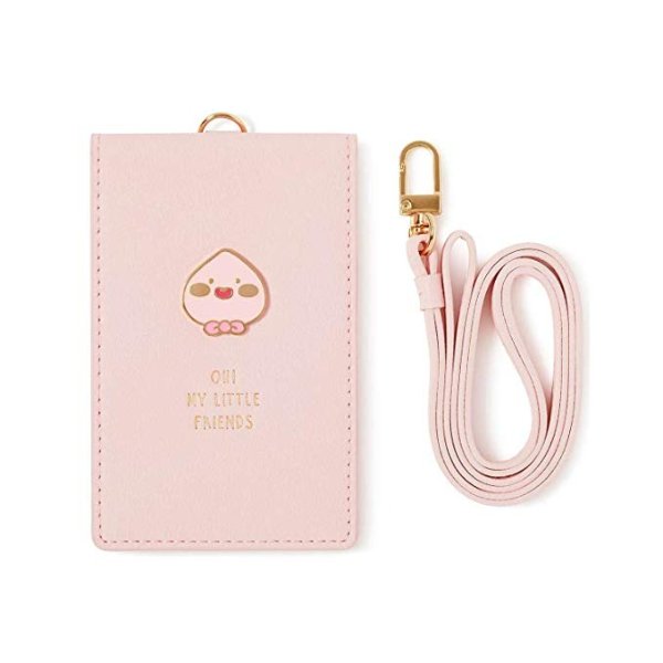 Official- Little Friends Credit Card Holder & ID Badge Case with Neck Strap (Apeach)
