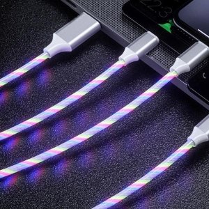 $10 + Free ShippingLED Light USB Charger Cable 3-in-1 Fast Charging