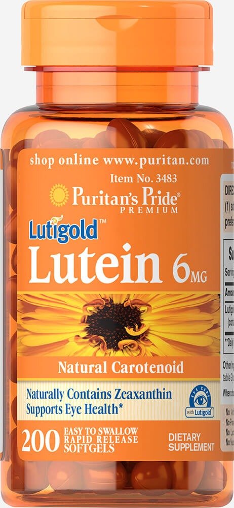 Lutein 6 mg with Zeaxanthin 200 Softgels | Puritan's Pride