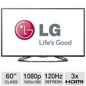 LG 60" Class LED 3D Smart HDTV - Full HD 1080p, 3x HDMI, Wi-Fi, 4x 3D Glasses Included, (60LA6200)