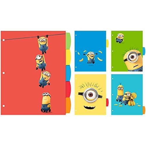 Despicable Me Big Tab Dividers, Playful Minions, 5-Tab Dividers, 1 Set (11390)