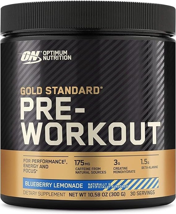 Gold Standard Pre-Workout, Vitamin D for Immune Support, with Creatine, Beta-Alanine, and Caffeine for Energy, Keto Friendly, Blueberry Lemonade, 30 Servings (Packaging May Vary)