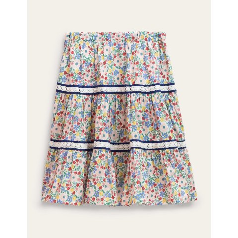 BodenMidi Tiered Skirt - Vanilla Pod Floral | Boden US