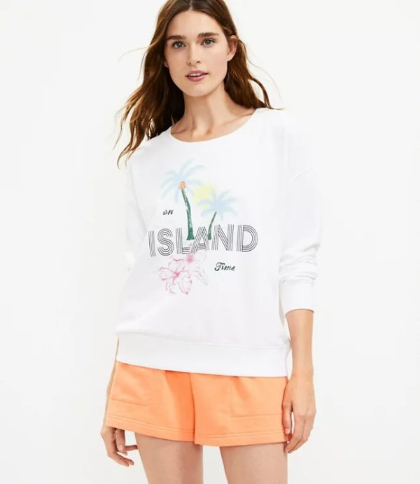Lou & Grey Island Time Cozy Cotton Terry Sweatshirt | LOFT