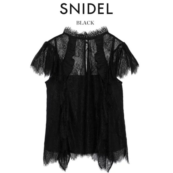 10 times for a limited time) snidel Ney Dell mail order shear race raffle blouse swfb194093/2019 autumn TOPS tops blouse