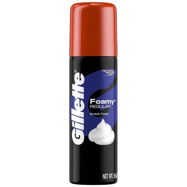 Gillette Foamy Men's Regular Shaving Cream, Travel Size