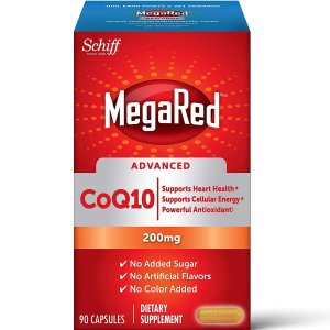 MegaRed CoQ10 Advanced 200mg Capsules, (90 Count in a Box), Supports Heart Health & Cellular Energy Production