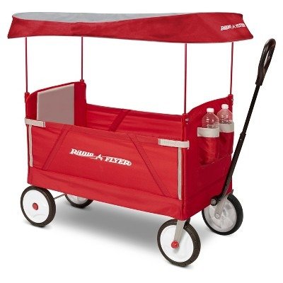 3 in 1 EZ Fold Wagon with Canopy - Red