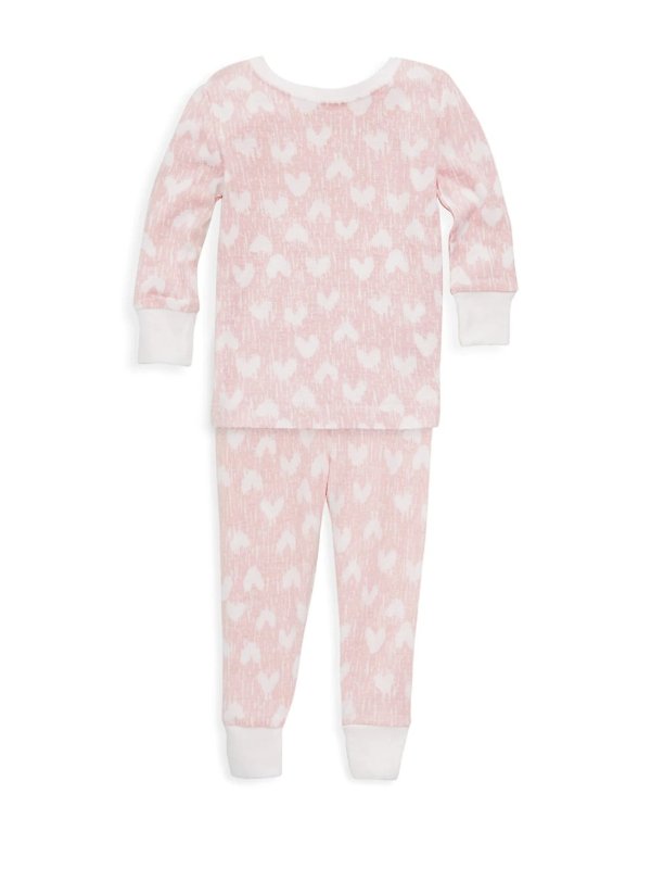Baby's & Little Girl's Heart Print Pajama Set