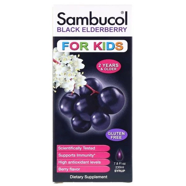 Sambucol, 黑接骨木儿童糖浆，浆果口味，7.8液盎司（230毫升）