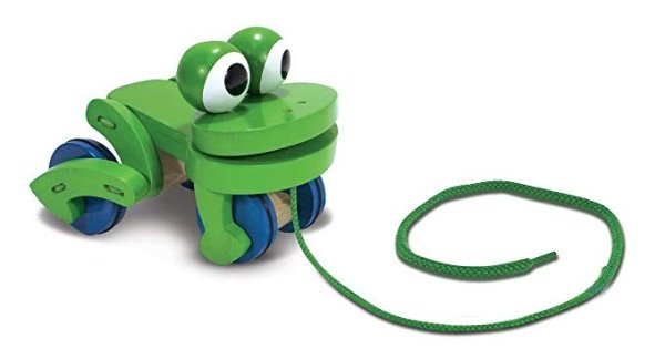 Deluxe Frolicking Frog Wooden Pull Toy
