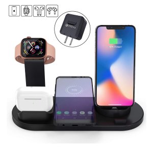 Elaime Fast Wireless Charger, 4 in 1 Wireless Charging Dock