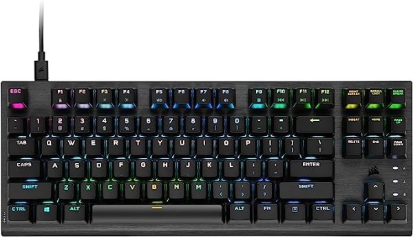 K60 RGB TKL RGB Tenkeyless Optical-Mechanical Wired Gaming Keyboard - OPX Switches - Polycarbonate Keycaps - iCUE Compatible - QWERTY NA Layout - Black
