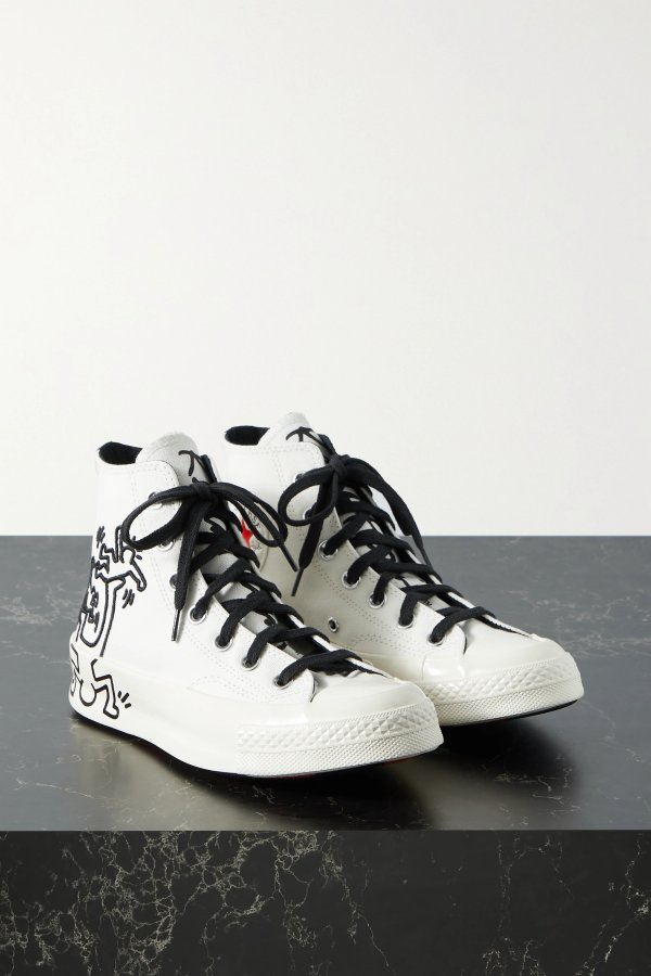 + Keith Haring Chuck 70 embroidered printed canvas high-top sneakers