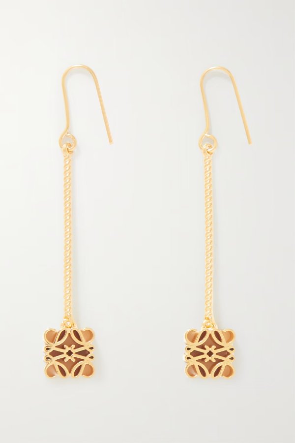 Anagram gold-plated earrings