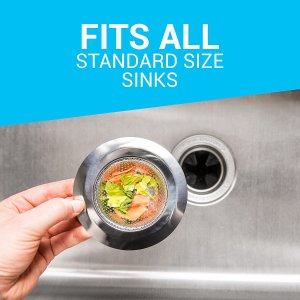Kitchen Sink Strainer (2-pack) - 4.5” Diameter, Wide Rim Perfect for Most Sink Drains, Anti-Clogging Micro-Perforation 2mm Holes, Rust Free, Dishwasher Safe