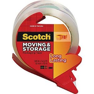 Scotch® Moving and Storage Tape, Clear, 1.88" x 54.6 yds